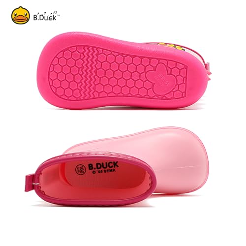 B.Duck Kids Rubber Rain Boots Toddler Shoes Cute Cartoon Dinosaur Waterproof Boots for Boys Girls3