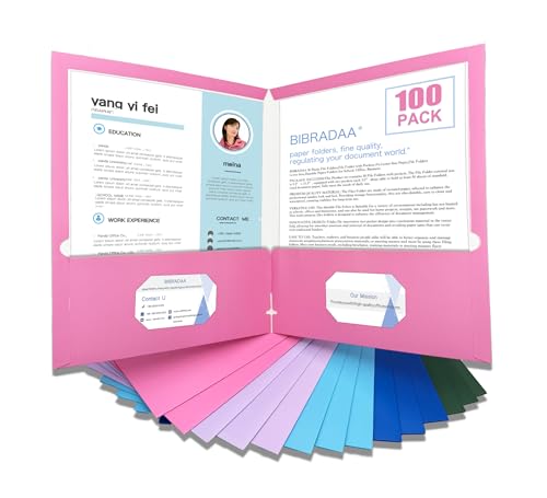 Dossiers de fichiers avec poches de rangement en papier durable