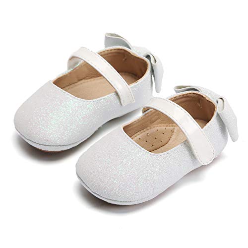image for Felix & Flora Soft Sole Leather White Baby Shoes - Infant Baby Walking
