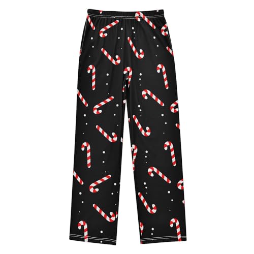 Boys' Pants Christmas New Year Candy Black Long Bottoms Jogger Pants Elastic Waist Trousers with Pockets S-XL