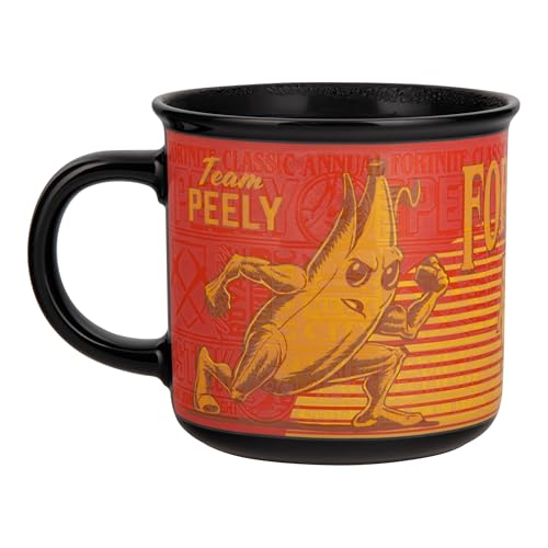 Paladone Fortnite Peely and Fishstick Mug à changement de chaleur 350 ml, tasse à café en céramique sous licence officielle pour boissons chaudes, cadeau pour garçons, filles, hommes, femmes