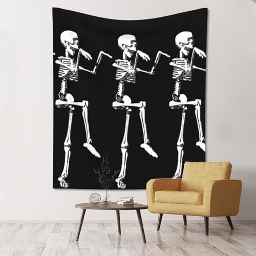 Tapisserie murale pour chambre avec motif squelette impression textile haute définition