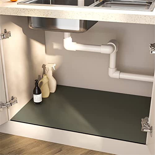 QUANUR Alfombrilla para Debajo del Fregadero,Forro Impermeable para fregaderos de Cocina y baño,Protector Bajo Fregadero,Protector Mueble Fregadero. Organizador Bajo Fregadero