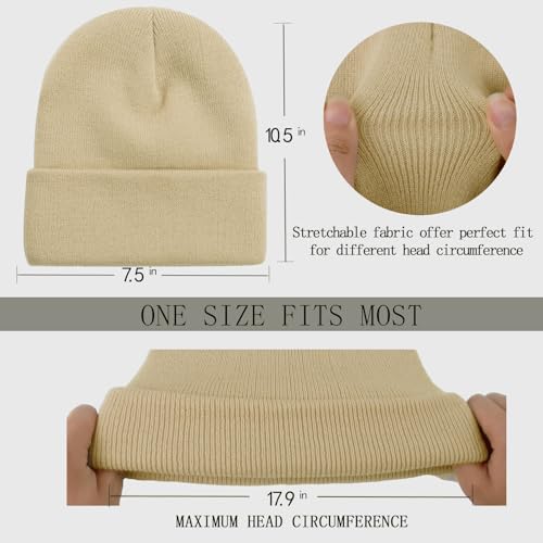 Image of ZOORON 1&2 Pack Beanie for Men Women Slouchy Beanie Hats Winter Knit Caps Soft Ski Hat Unisex