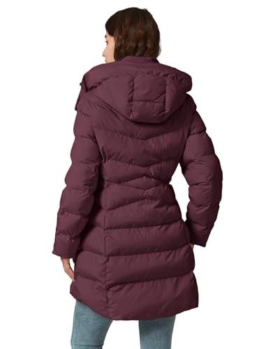 PurePear Women's Wine Red Long Puffer Jacket – Cozy, Stylish, and Perfect for Winter Adventures in XL - Image 2