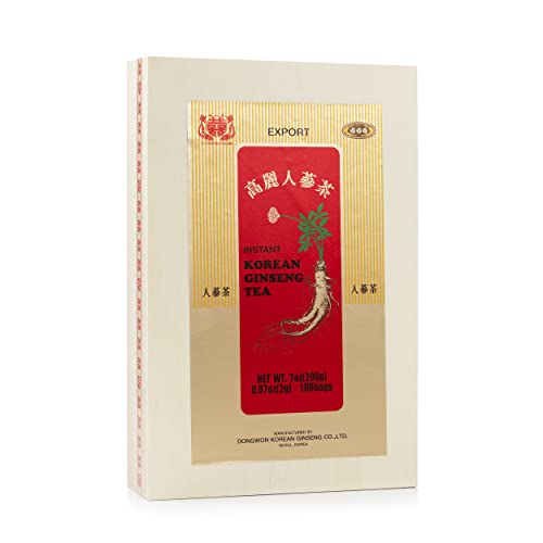 DONGWON Instant Korean Ginseng Tea, 100 Sachets - Healthy Drink, Energy-Boosting, Heavy Antioxidants