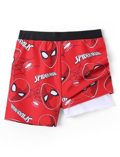 Disney Marvel Spiderman Boys Swim Trunks Elastic Waist Beach Swimwear Red Rash Guard Swim Shorts Quick Drying Breathable Board Shorts Toddler Boy Bathing Suit Sports Clothes Kids Clothing 3-4 Years