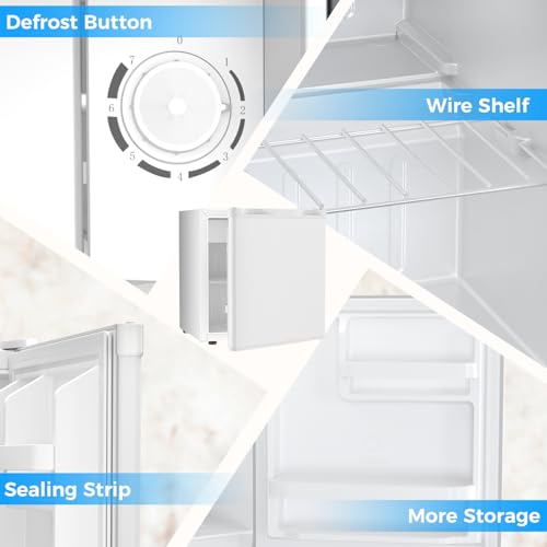Image of Antarctic Star 1.6 Cu. Ft Mini Fridge with Freezer,Small Compact Refrigerator with Single Reversible Door, Removable Shelves, 7 Adjustable Thermostat, for Dorm /Bedroom /Office,White