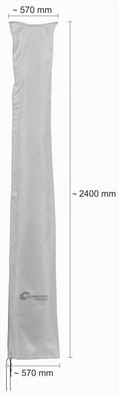 Schneider housse de protection pour parasols excentrés, gris argenté, jusqu'à 350 cm Ø & 300x300 cm