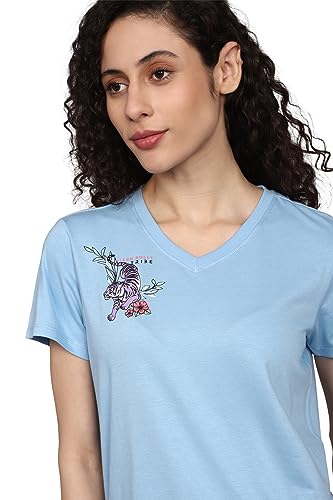 Image of Allen Solly Women Cotton Regular Fit T-Shirts