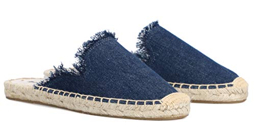 Image of Women's Simple Mule Breathable Flat Espadrilles Shoes, Pure Color Mules