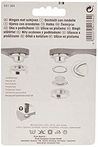 Prym Ösen Plus Unterlegscheiben, Metall, antik Messing, 14 mm, 10-TLG.