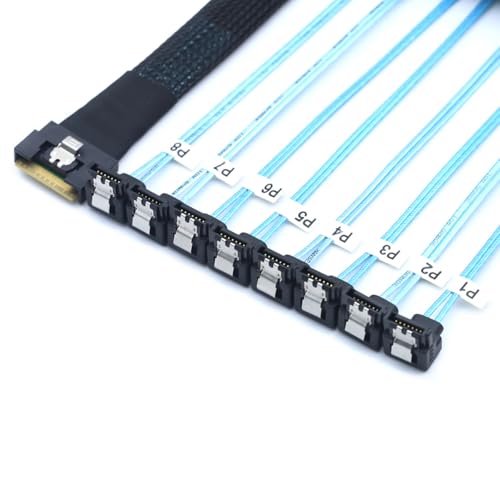 Cable PCI-E Slimline SAS SFF-8654 8i a 8X SATA 0.5m miniatura 6