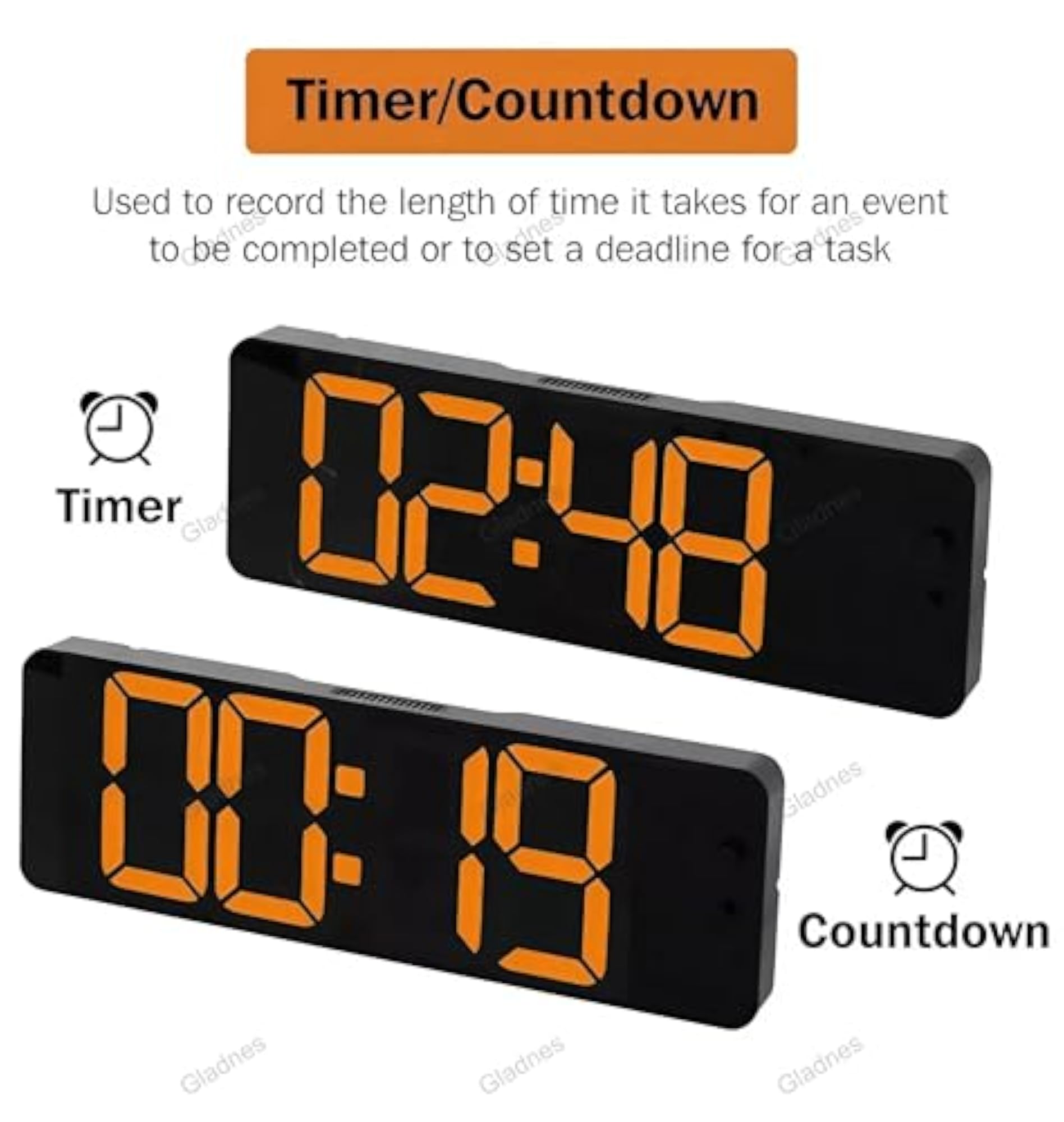 Digital Wall Clock with Remote Control