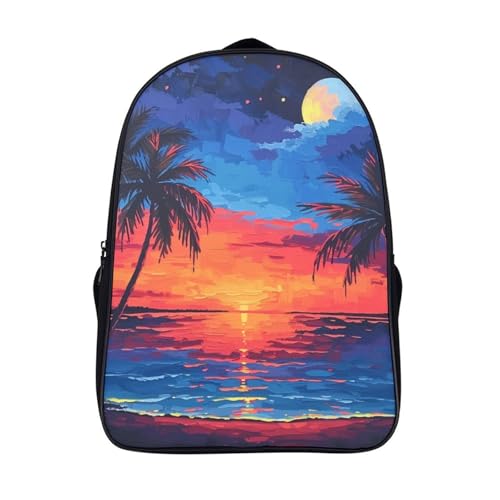 Mochila infantil 3D pequeña para preescolar con diseño de playa y correas protectoras de pecho