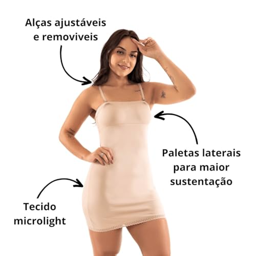 Kit 2 Combinetes Anágua Vestido Tomara Que Caia Segunda Pele Preto/Bege M