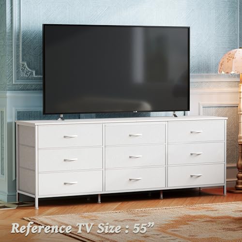 image for Huuger 63 Inch Dresser for Bedroom, Dresser for Closet with 9 Drawers,