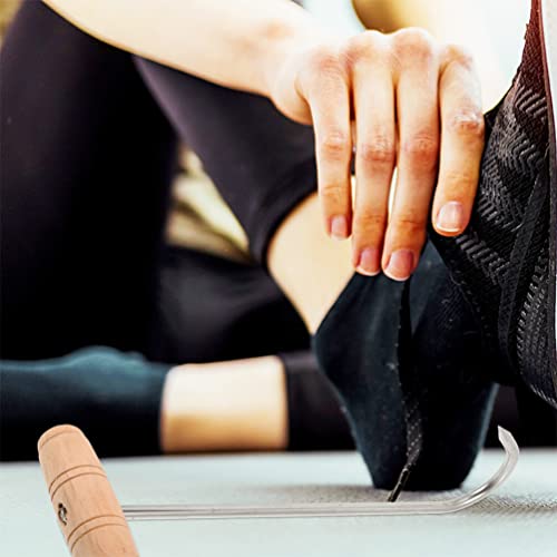 INOOMP 3 Pçs Ganchos De Bota Puxadores De Bota Alças De Madeira Ganchos De Bota De Aço Inoxidável Aj