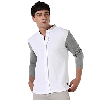 Campus Sutra Men's Shirt for Casual Wear | Spread Collar | Long Sleeve | Regular Fit | Button Closure | Cotton Shirt Crafted with Comfort Fit for Everyday Wear