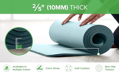 Image of Gaiam Thick Yoga Mat, Exercise & Fitness Mat with Easy-Cinch Carrying Strap