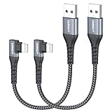 【Contenu de la boîte】Vous recevrez 2 câbles USB-A vers Lightиing coudés de 0.15m. Garantie de 12 mois ! Pour toute question, veuillez nous contacter par e-mail via Amazon ou par e-mail via le service client SUNGUY.