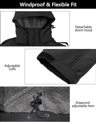 Little Donkey Andy Jaqueta masculina quente de inverno softshell para esqui, neve, à prova de vento,