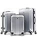 Produktbild FERGÉ Kofferset Hartschale 3-teilig Cannes Trolley-Set - Handgepäck 55 cm L XL - 3er Hartschalenkoffer Roll-Koffer 4 Rollen Dure-Flex Silber