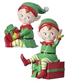 The Bridge Collection 4.5' Vintage Christmas Elves Ornaments - Set of 2 Vintage Style Elf Christmas Ornaments