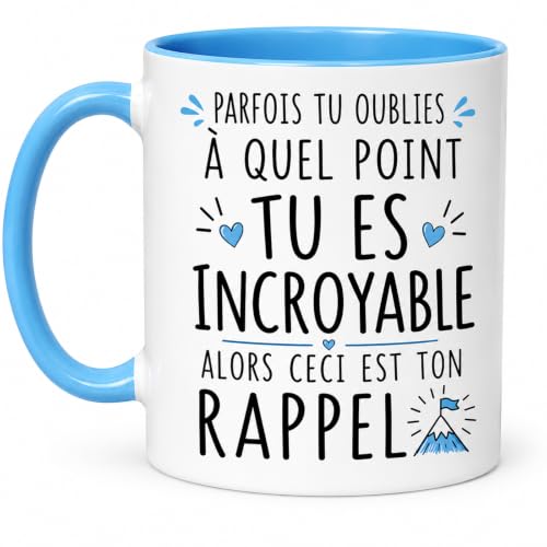 GAKVIBOPG Cadeau Femme Avec Message Motivant Bleu,Mug Personnalisé Femme
