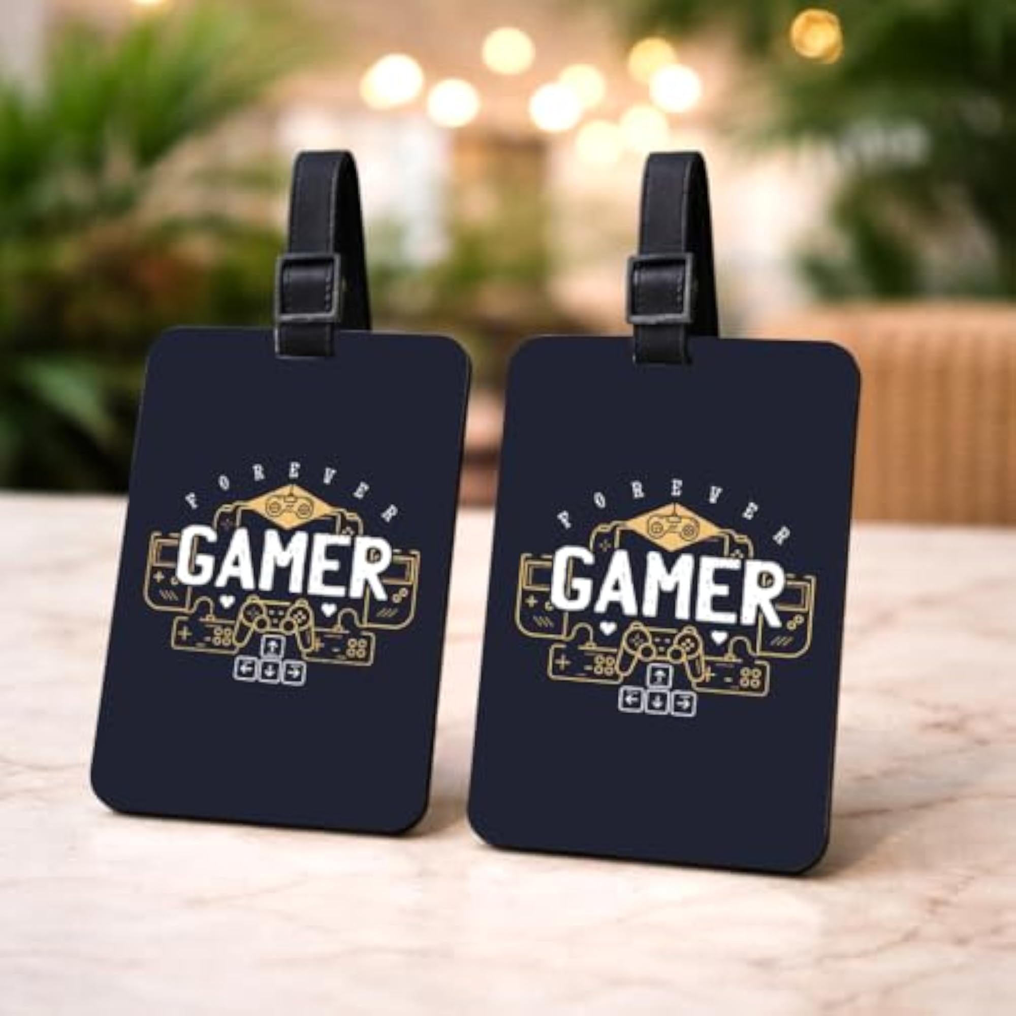 Wood Luggage Tag Set (2 Pack) - Postcard Sketch Design