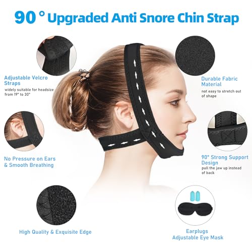image for PJTLGYELEE Anti Snoring Chin Strap for Sleeping, CPAP Chin Strap to Ke