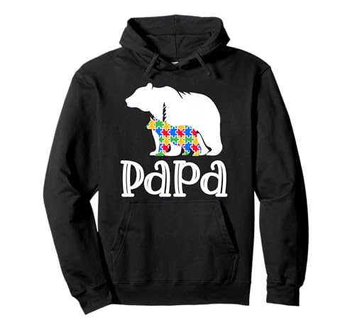 Proud Autism Papa Bear Autism Awareness For Papa Grandpa Pullover Hoodie