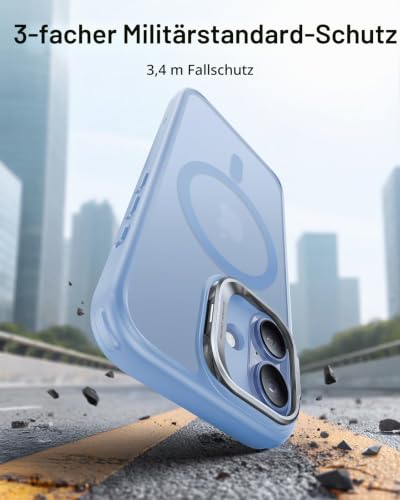 ESR Classic Hybrid für iPhone 17 Hülle mit Flex-Ständer, Matt Hellblau – Ansicht 5