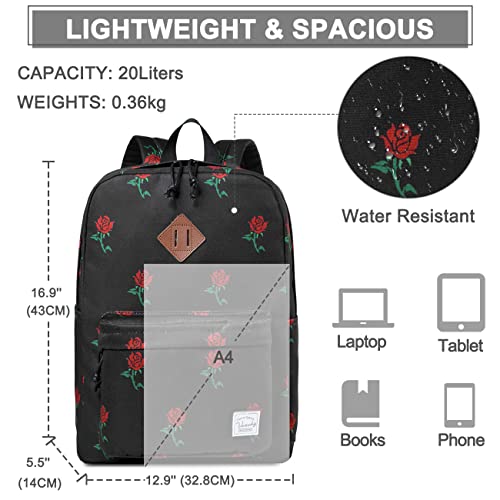 Mochila Escolar, VASCHY Mochilas Leves Mochila Clássica Básica Casual Resistente à Água Mochila Resi