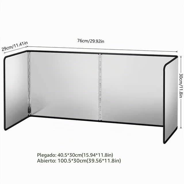 Protector contra salpicaduras cocina pared plegable antiadherente tres lados L 3