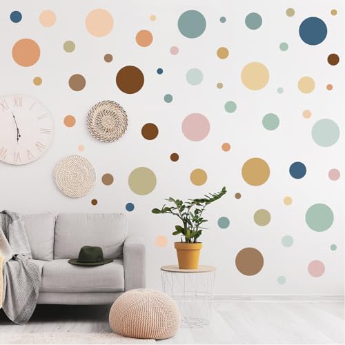Zonon 264 Pcs Polka Dot Wall Decals for Classroom Decor Kids Circle Wall Sticker Vinyl Peel and Stick Colorful Removable for Nursery Bedroom Playroom...