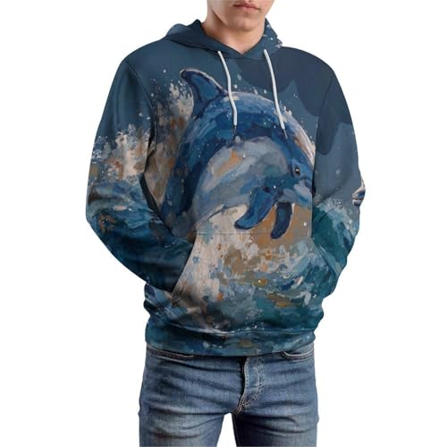 Pull décontracté dauphin style peinture à l'huile pour vos sorties de week-end