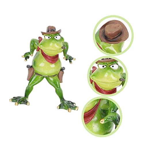 Yarnow Statues Shape Hat Pond Figurines Office Outside Home Funny Outdoor Spring Patio Gnomes Statue Frog Decorative Western Garden With Desktop Lawn Frogs Weatherproof Yard Decorations #TOP4