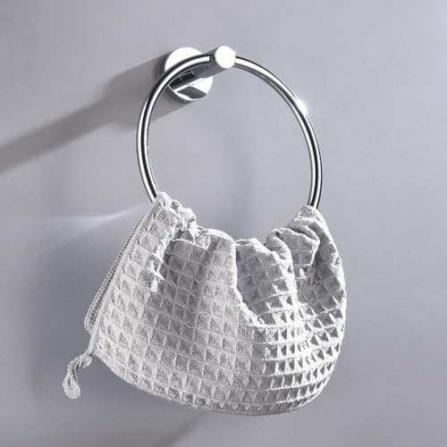 Anneau porte-serviettes inoxydable à traitement chromé anti-corrosion durable