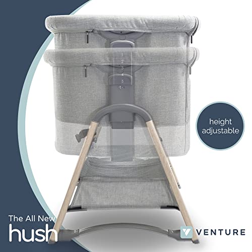 Venture Hush Bedside Crib CoSleeper, Dual View Mesh Windows Kids Beds UK
