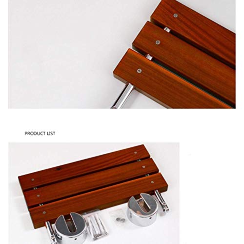 Asiento de ducha plegable de madera para evitar caídas en baño 4