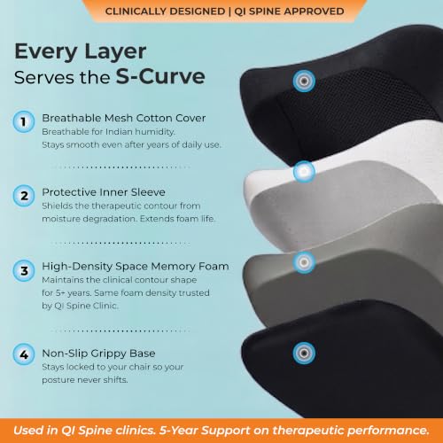 Image of Back Support for Office Chair | 5-Year Warranty | Premium Memory Foam Lumbar Support Pillow | Orthopedic Backrest for Lower Back Pain Relief | Ergonomic Desk Chair & Car Cushion (XL) (Black)