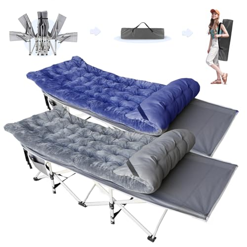Camping Cot with Comfortable Mattress, 1 Pack Folding Camping Cots, Cots for Sleeping Camping Bed Heavy Duty Folding Cot with Carry Bag