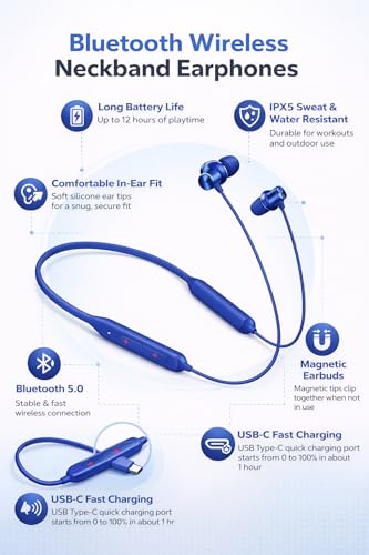 Image of Original Earphone Compatible with OnePlus Bullets Wireless Z2 ANC Bluetooth in Ear Earphones with Mic, 45dB Hybrid ANC, Bombastic Bass - 12.4 mm Drivers, 10 Mins Charge - 20 Hrs Music, (Blue)