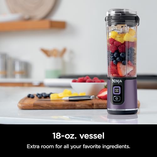 Image of Ninja Blast Portable Blender, Cordless, 18oz. Vessel, Personal Blender for Shakes & Smoothies, BPA Free, Leakproof Lid & Sip Spout, USB-C Rechargeable, Dishwasher Safe Parts, Metallic Purple, BC151PL