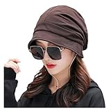 [Tsangbaby] 医療用帽子 ナイトキャップ 抗がん剤 帽子 春夏 脱毛 キャップ UV 紫外線カット 就寝用 散歩 外出用 メンズ レディース ブラウン