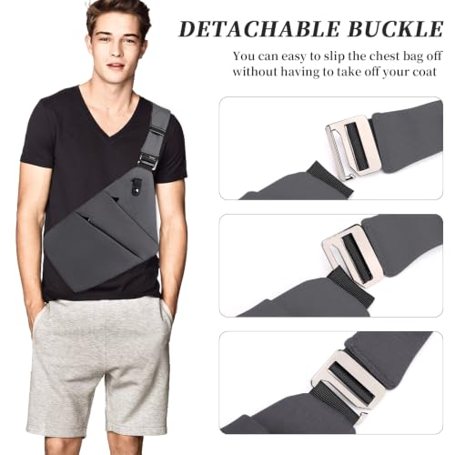 Image of Anti Theft Crossbody Bag,Sling Bag for Women Men,Multi-pocket Chest Shoulder Bag for Travel, Sport, Work