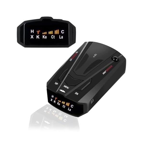 New Radar Detector for Cars with Voice Speed Prompt, 360 ° Detection，City/Highway Mode, Vehicle Speed Alarm System, Led Display, with Anti-Slip Mat