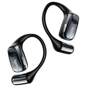 Lytmi CozyFit Open Ear Headphones, 6.5g Ultra-Light Comfortable Wireless Earbuds, 0.6mm Thinnest Earhooks, Bluetooth 5.4, Clear Audio, 30 HRS Playtime, IPX5 Waterproof Earphones with Mic – Black