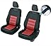 Produktbild Z4L Stoff Überzüge Rubin Universell Sitzschoner geeignet für - 2stk Set - SCHWARZ Rot - Starkes Material + 2Stk. Gurtschoner